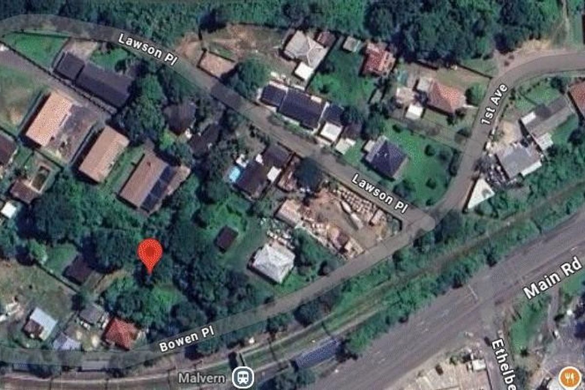 An aerial satellite view of the residential property location, showing the surrounding neighborhood, street layout, and proximity to local amenities.