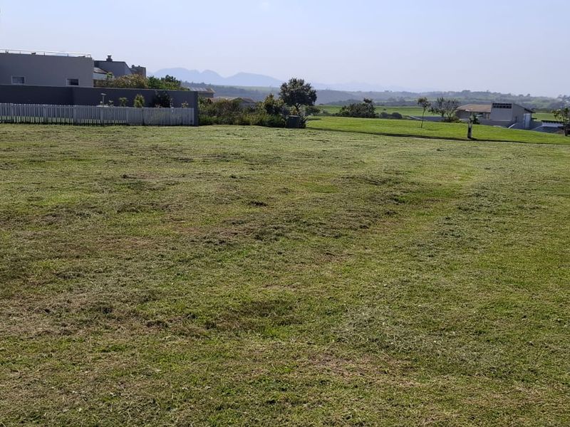 A spacious, well-maintained vacant residential plot featuring a level lawn, boundary fencing, and scenic distant mountain views.