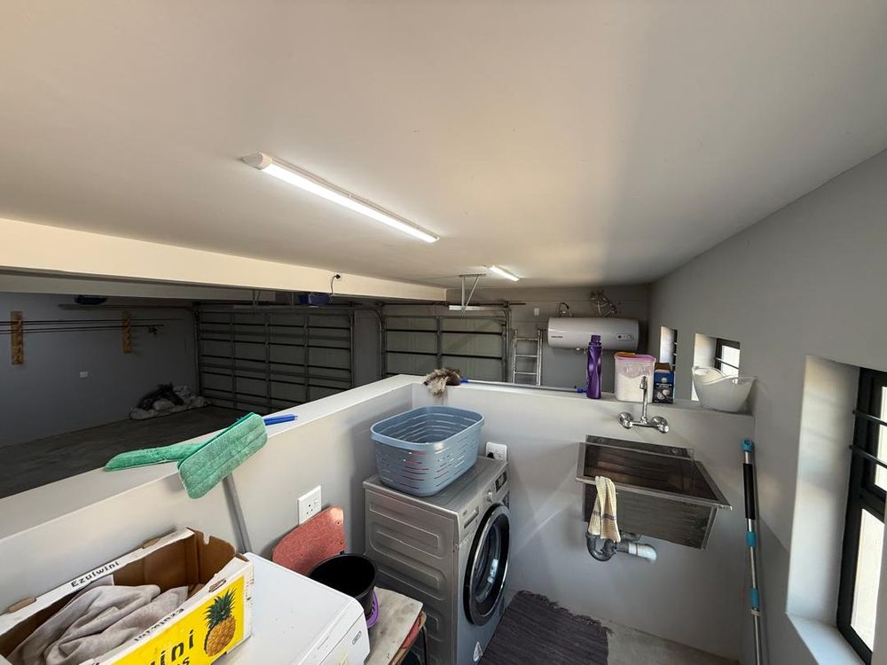 Laundry space in the garage