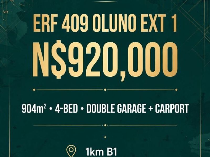 A promotional graphic for a property listing featuring location details, pricing, and key specifications.