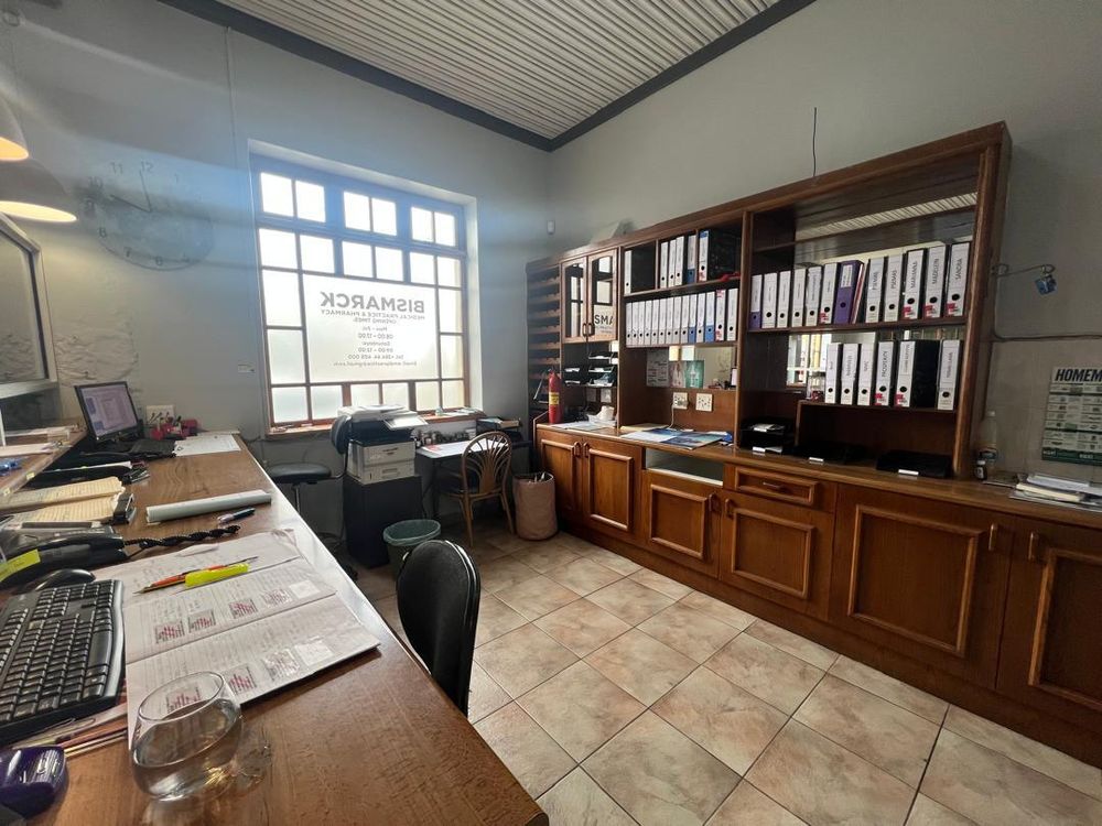 Reception behind counter.