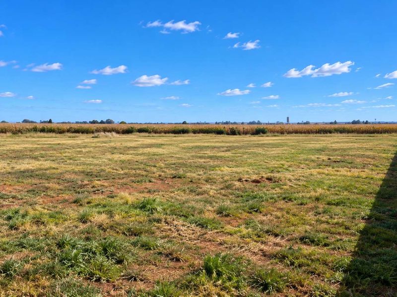 A spacious, level vacant residential plot featuring a boundary wall and open views of the surrounding landscape.