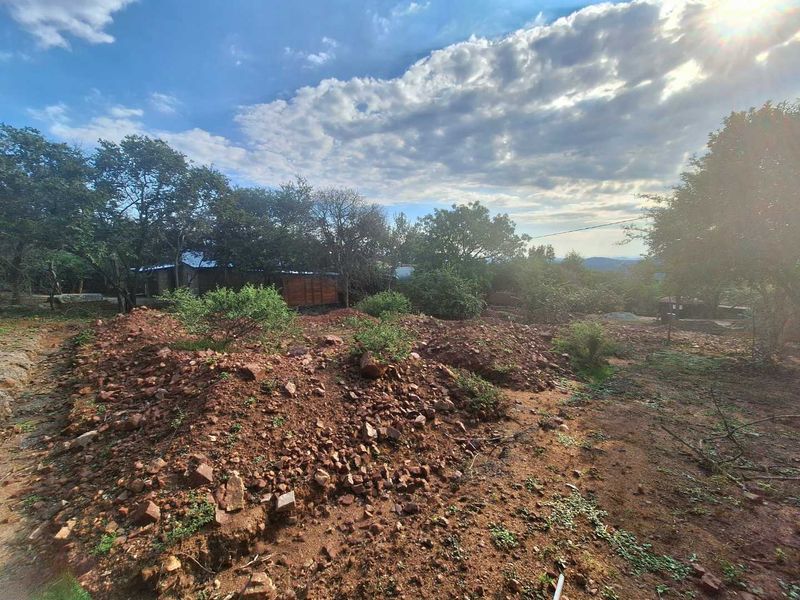 A view of the undeveloped residential land featuring natural terrain, mature trees, and uneven ground.