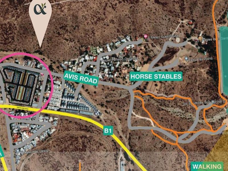 An aerial map view showing the location of the property in relation to local roads, landmarks, and amenities.