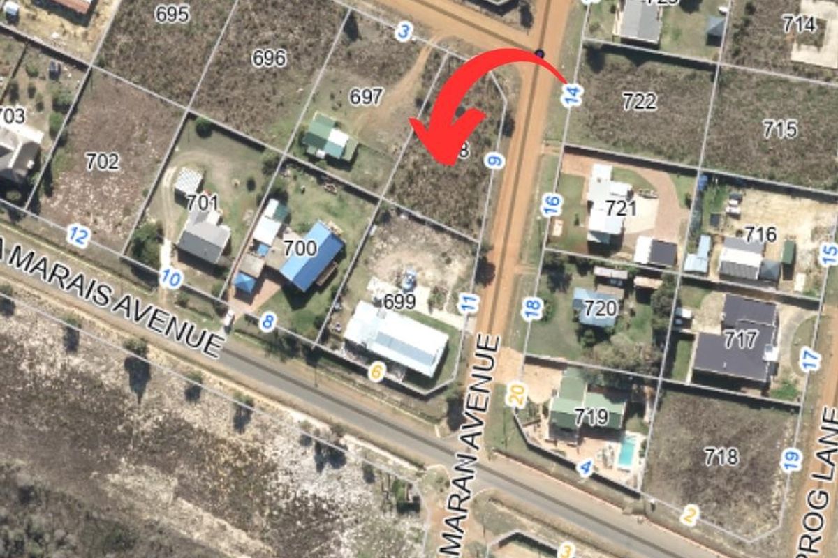 Aerial view of a vacant residential plot located on Catamaran Avenue, showing surrounding neighborhood layout and street access.