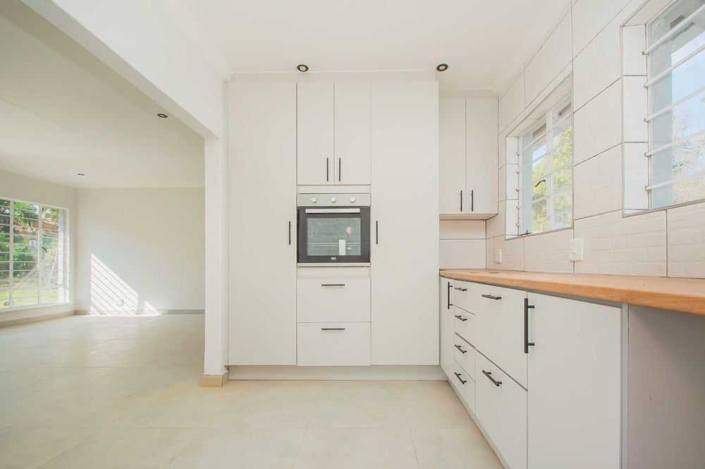 Brand new kitchen with ample cupboards