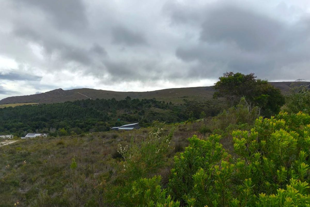 A scenic view of the surrounding natural landscape, hills, and vegetation from the vacant residential land.