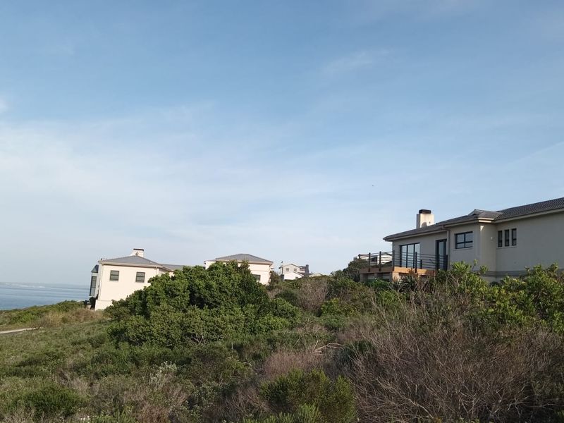 A scenic view of coastal residential properties situated on a hillside overlooking the ocean.