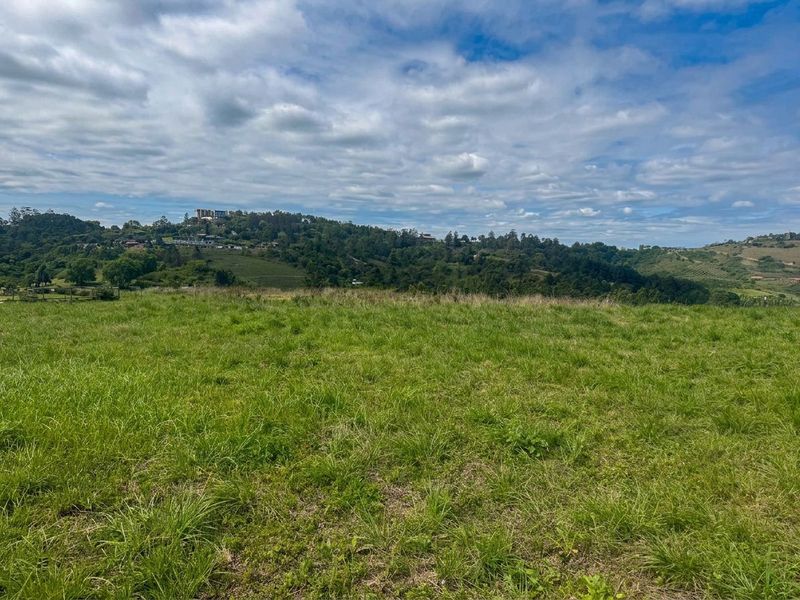 A scenic view of the expansive grassy residential land with rolling hills and distant landscape in the background.