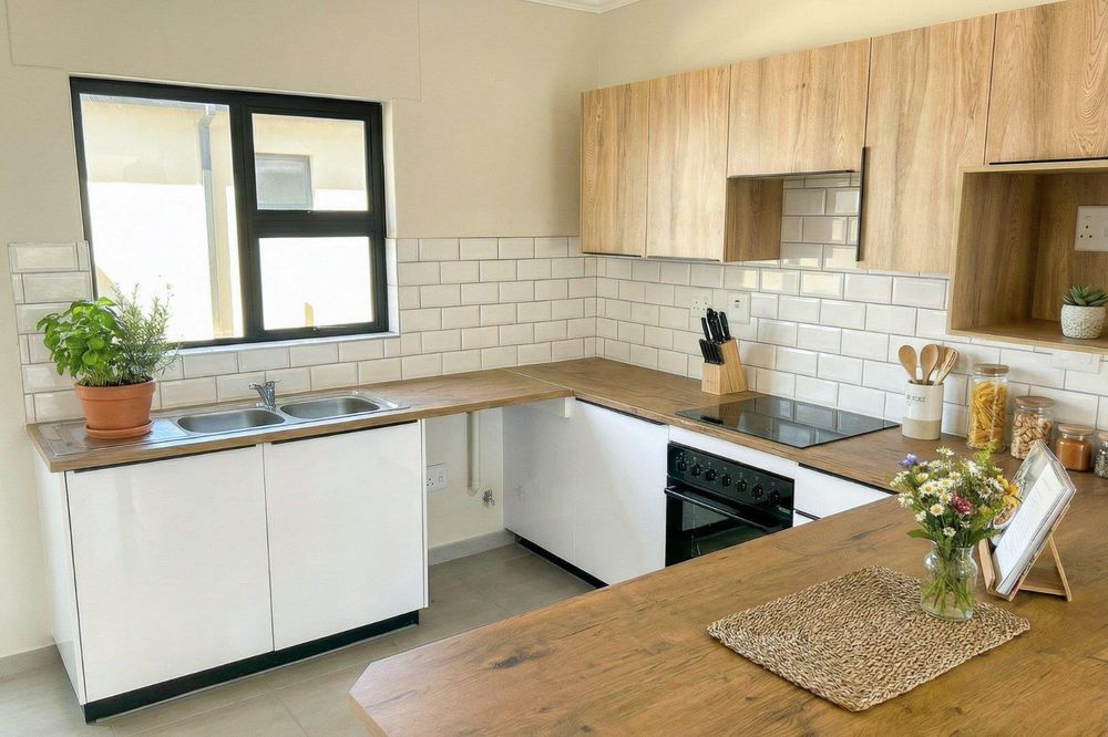 Spacious home with modern kitchen.