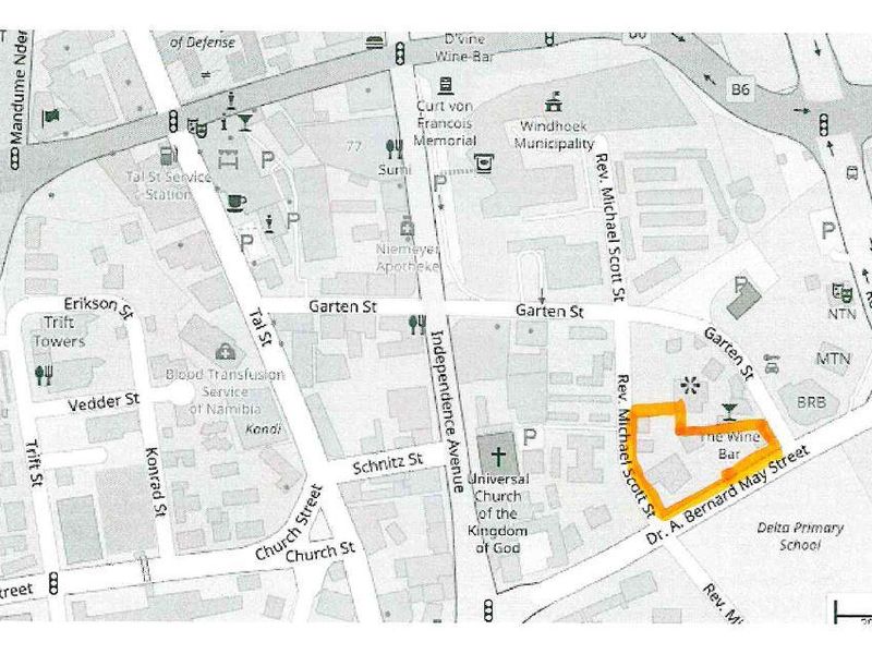 A map showing the location of the commercial vacant land plot in the city center.