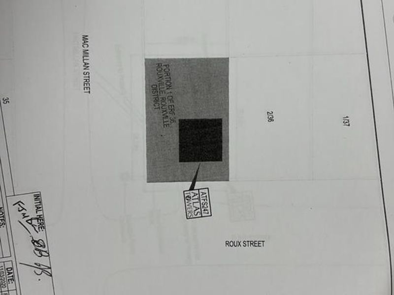 A site plan document showing the layout and positioning of the property within the surrounding street network.