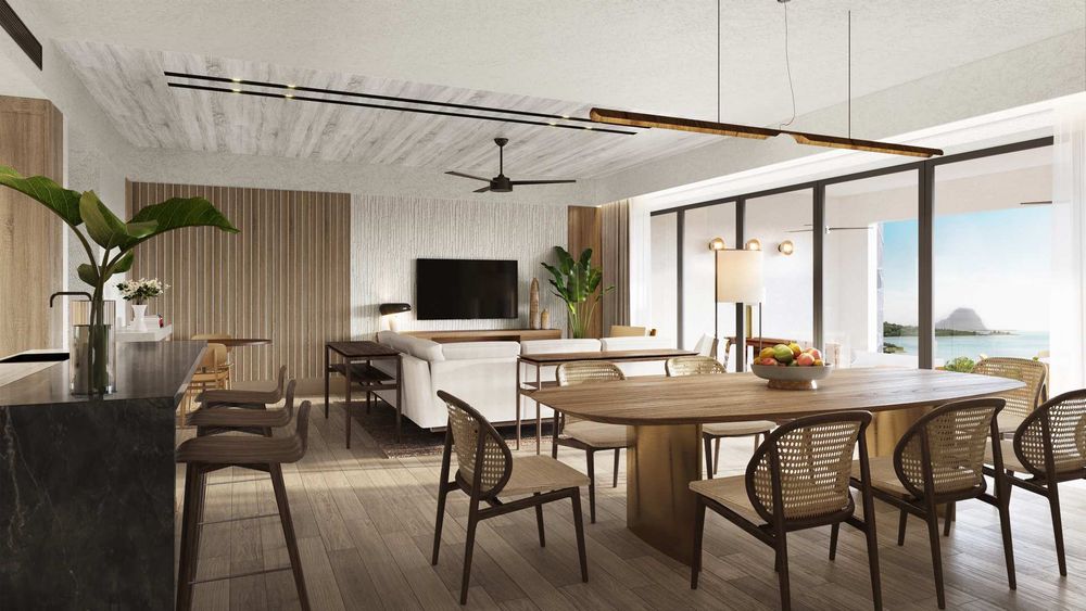 Kitchen, lounge and dining room