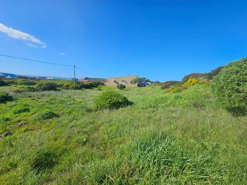 A view of the vacant commercial land featuring natural vegetation and overhead power lines, with neighboring structures visible in the distance.