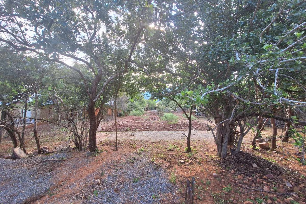 A view of a residential vacant land plot featuring mature trees and cleared ground, offering a natural setting for future development.