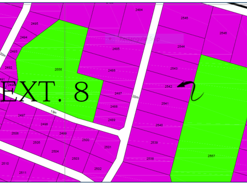 A cadastral map or land survey plan showing property boundaries and plot numbers for the industrial area.