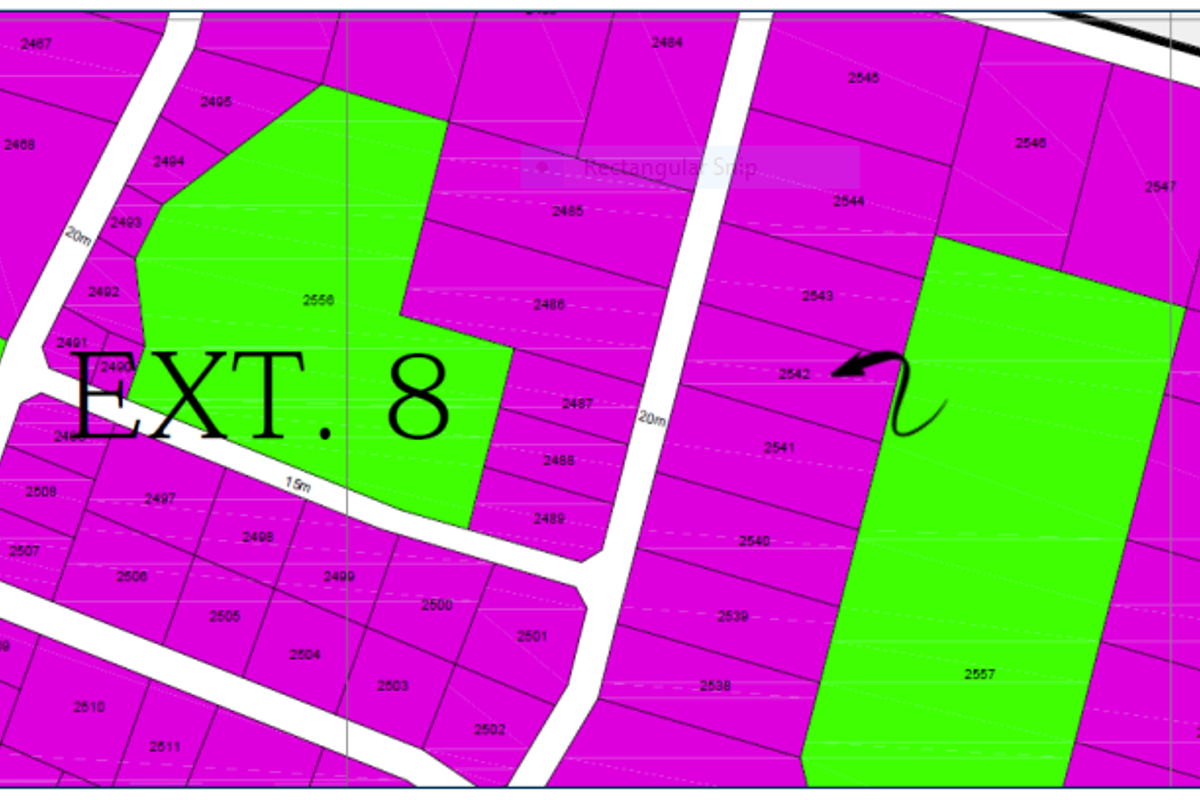A cadastral map or land survey plan showing property boundaries and plot numbers for the industrial area.