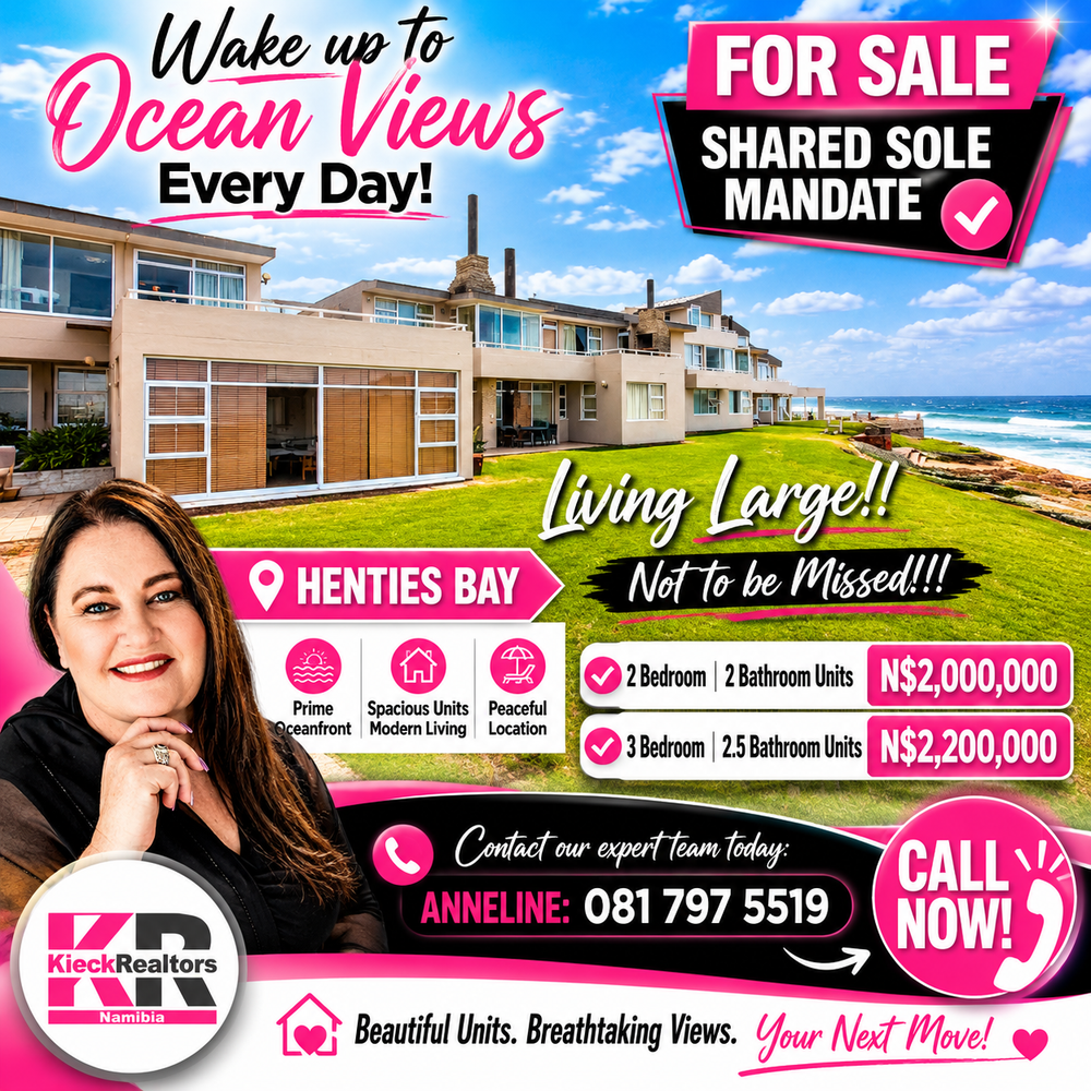 Henties Bay, Hentiesbaai, Kieck Realtors, Namibia Real Estate, Beachfront Living, Coastal Luxury, Property Investment