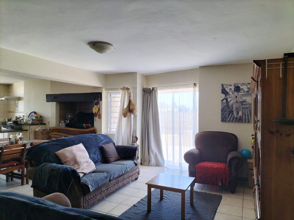 Living area with sliding doors