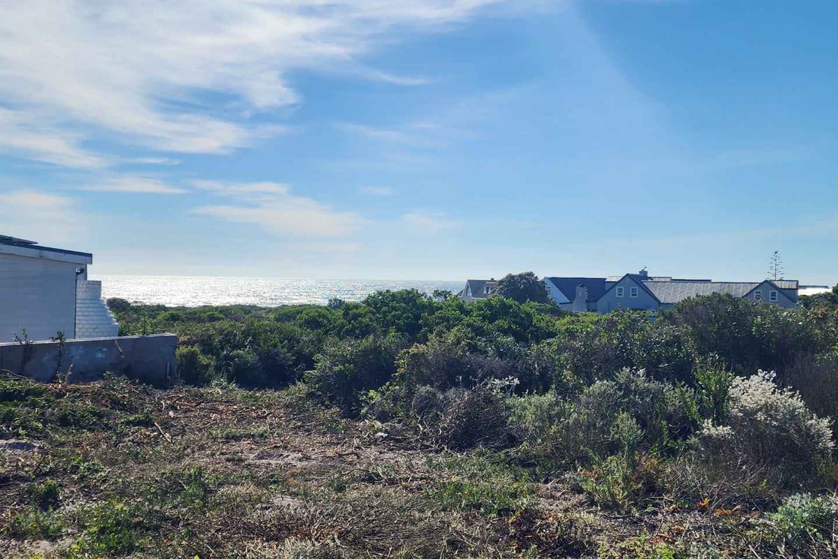 A scenic view overlooking coastal vegetation with the ocean visible in the distance, showcasing the natural landscape of the vacant residential property.