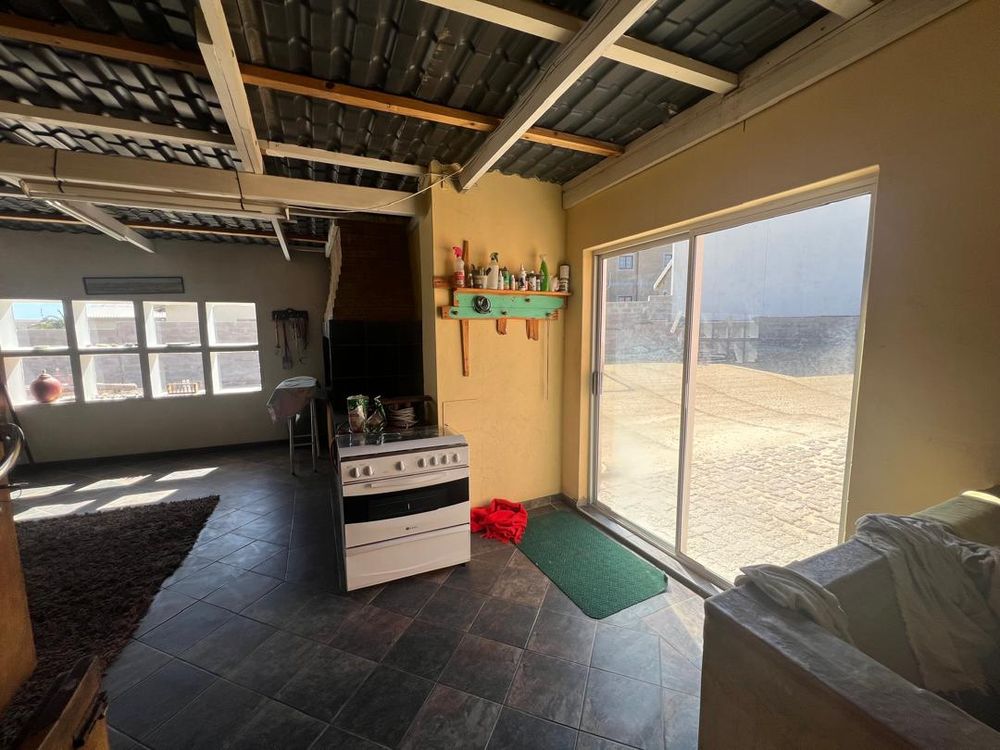 Sliding doors leading to the backyard
