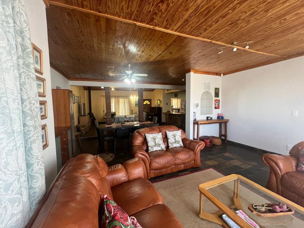 Wide view of the lounge and dining room