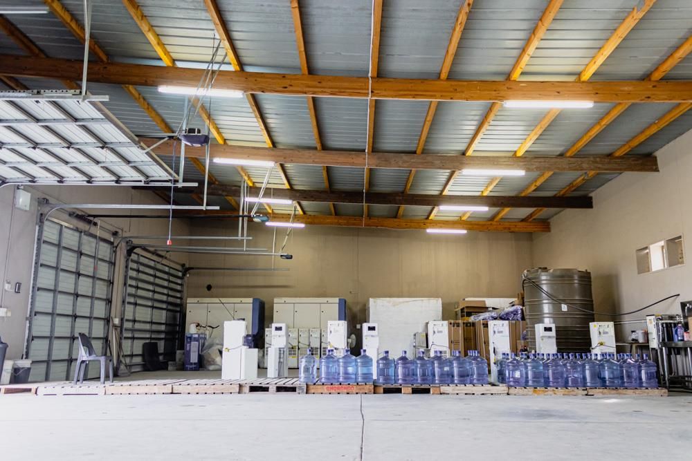 View of the inside of the garages