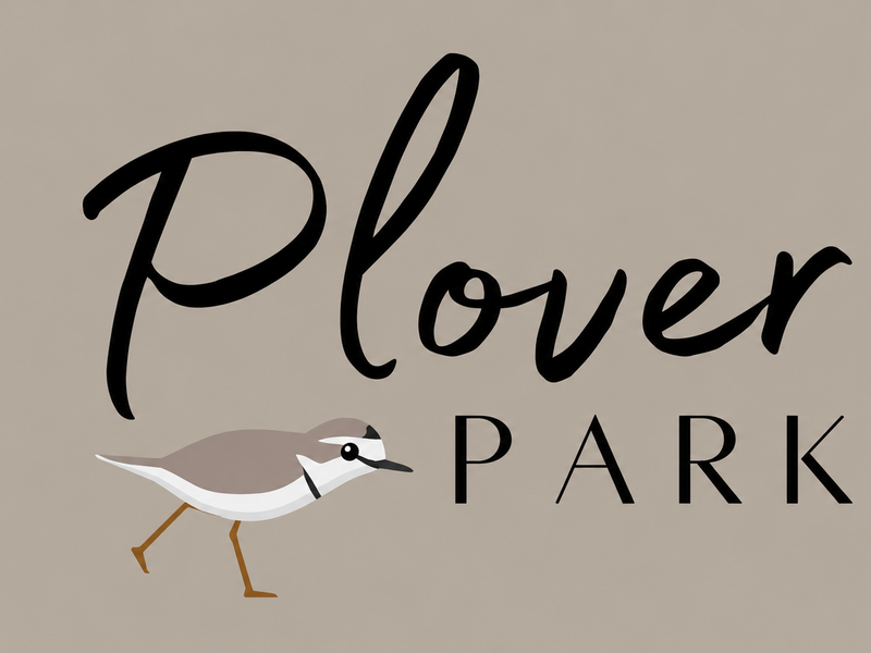 A graphic logo or branding image for Plover Park, containing no architectural or property information.