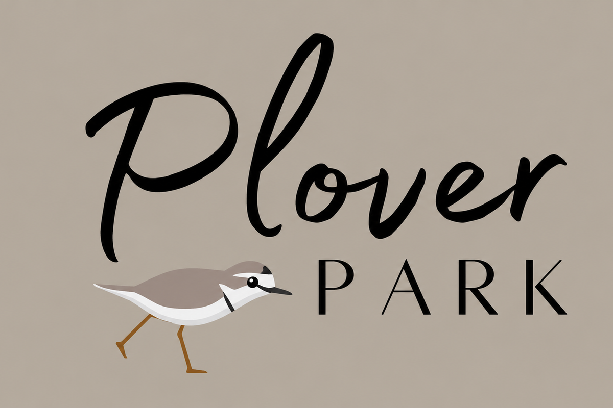 A graphic logo or branding image for Plover Park, containing no architectural or property information.