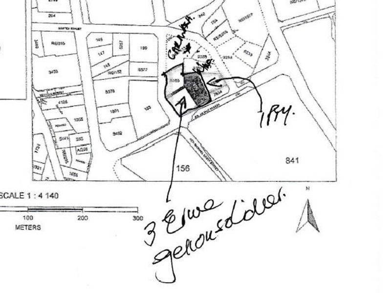 A cadastral map or site plan showing the layout and boundaries of the commercial land parcel.