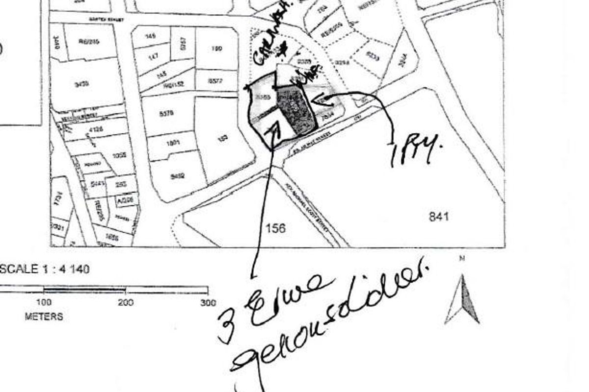 A cadastral map or site plan showing the layout and boundaries of the commercial land parcel.