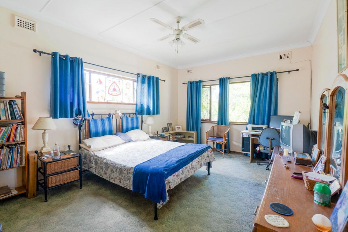 A spacious bedroom featuring large windows, a ceiling fan, and carpeted flooring, offering a functional layout with ample natural light.