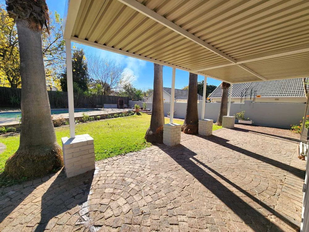 View from court yard across patio and garden