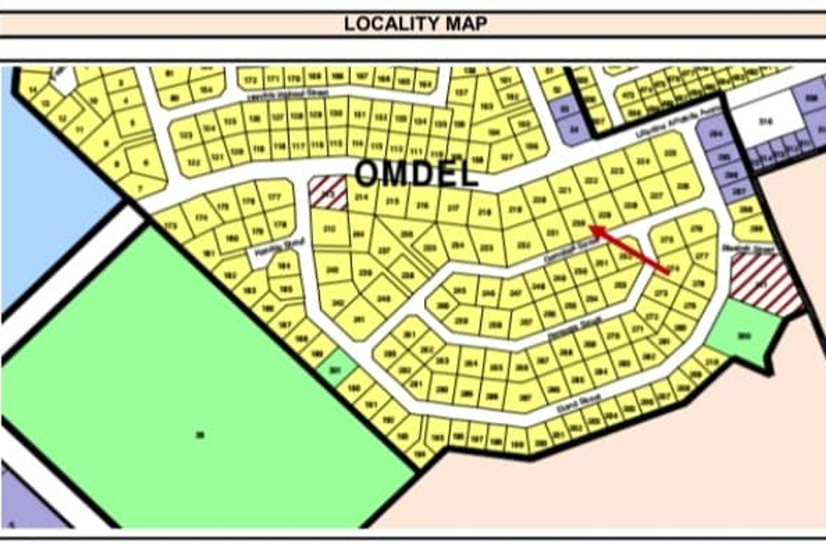 A locality map showing the property location within the Omdel residential area.