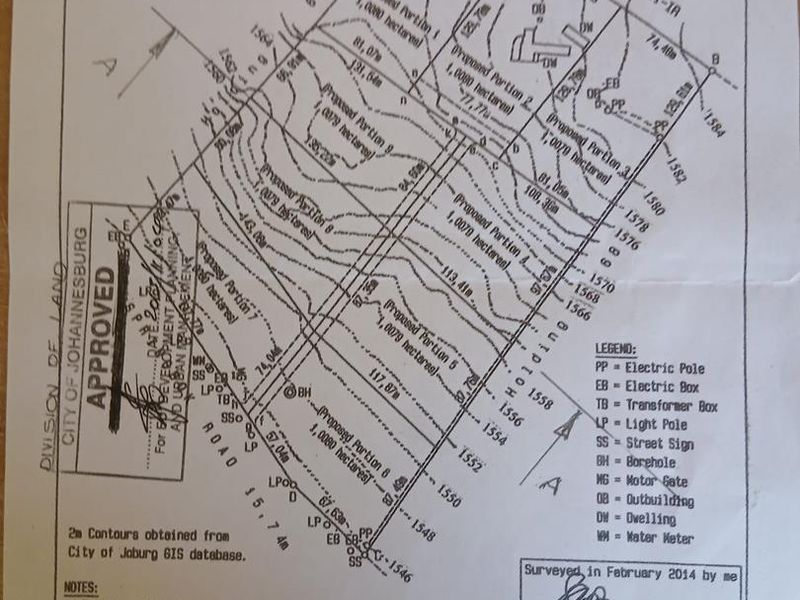 A sketch plan of proposed subdivision for Ris Park Agricultural Holdings, detailing land portions, contours, and site infrastructure.