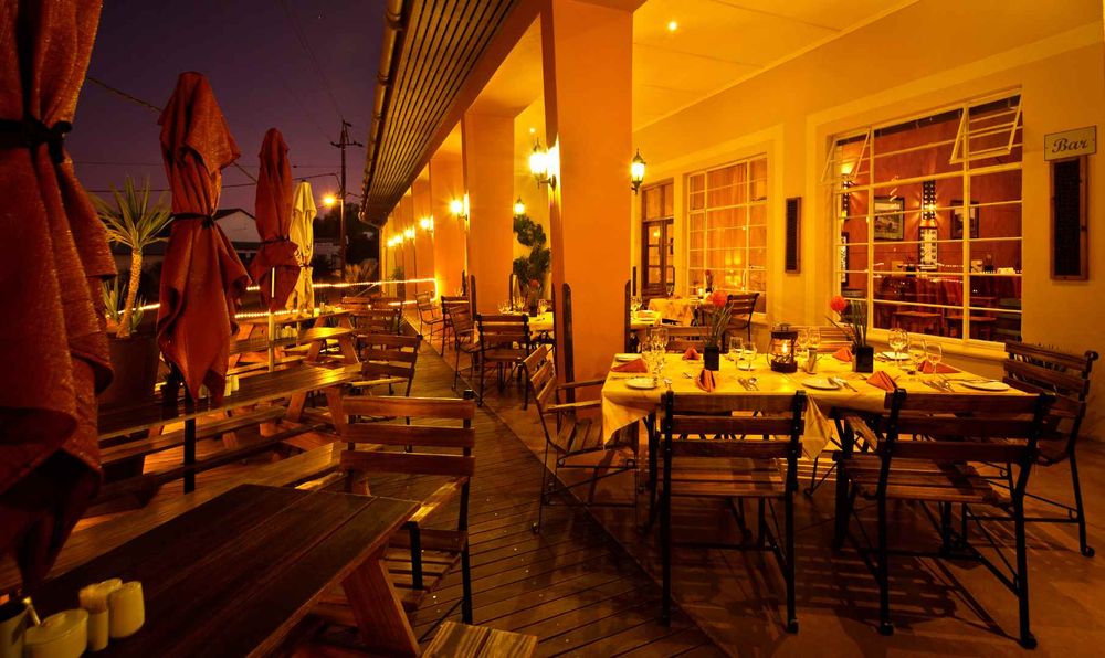 Outside dining area on the front patio