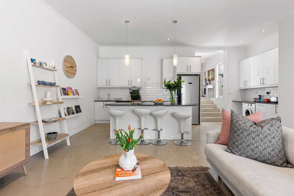 Open plan kitchen and living