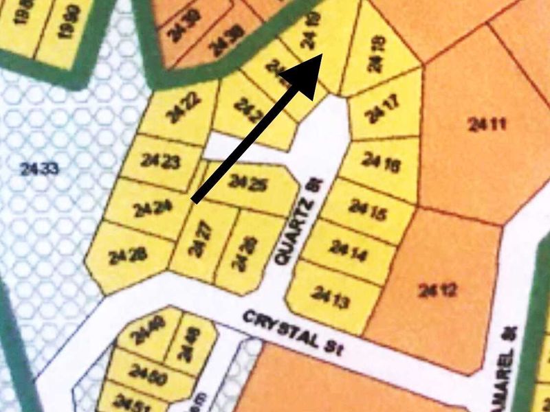 A cadastral map showing the layout and location of the residential land plot within the estate.