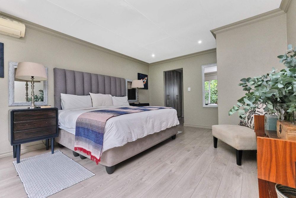 Main bedroom with aircon and stunning view of the koppie