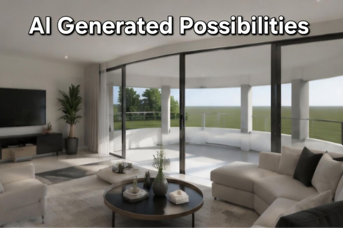 Spacious living room featuring large sliding glass doors that open onto a balcony, providing ample natural light and outdoor access.