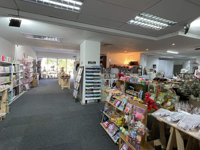 Spacious open-plan retail area featuring suspended ceilings, recessed fluorescent lighting, and carpeted flooring, suitable for various commercial display purposes.