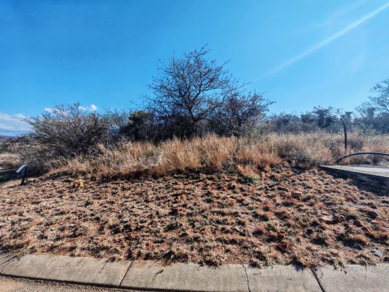 A view of a vacant residential plot featuring natural vegetation, a concrete curb, and a utility access point.