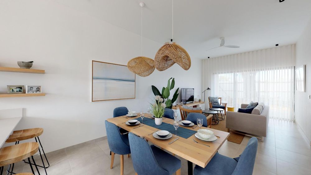 Kitchen, lounge and dining room