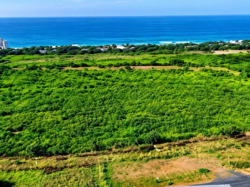 Elevated view overlooking a green landscape and the ocean, featuring a modern paved terrace area with artificial grass.