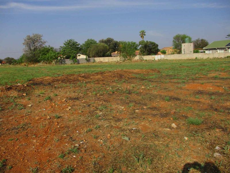 A view of a vacant residential plot featuring natural ground cover and a perimeter boundary wall.