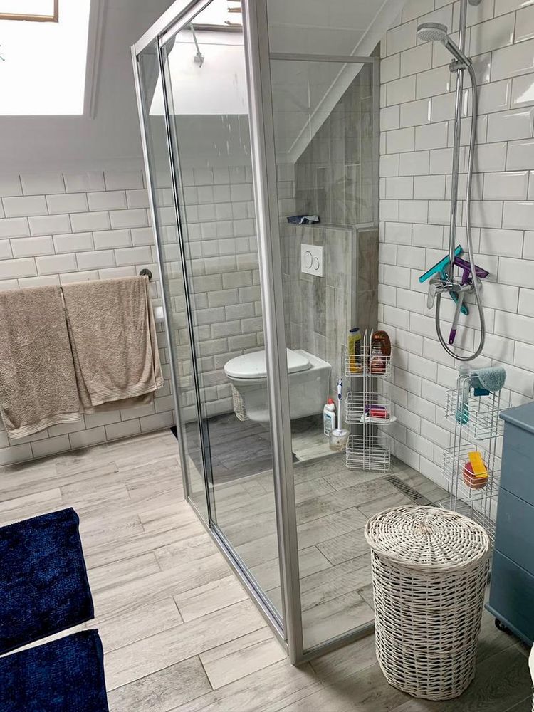 Main bathroom with spacious shower