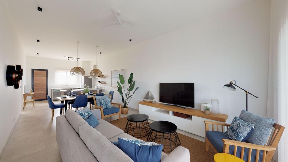 Kitchen, lounge and dining room