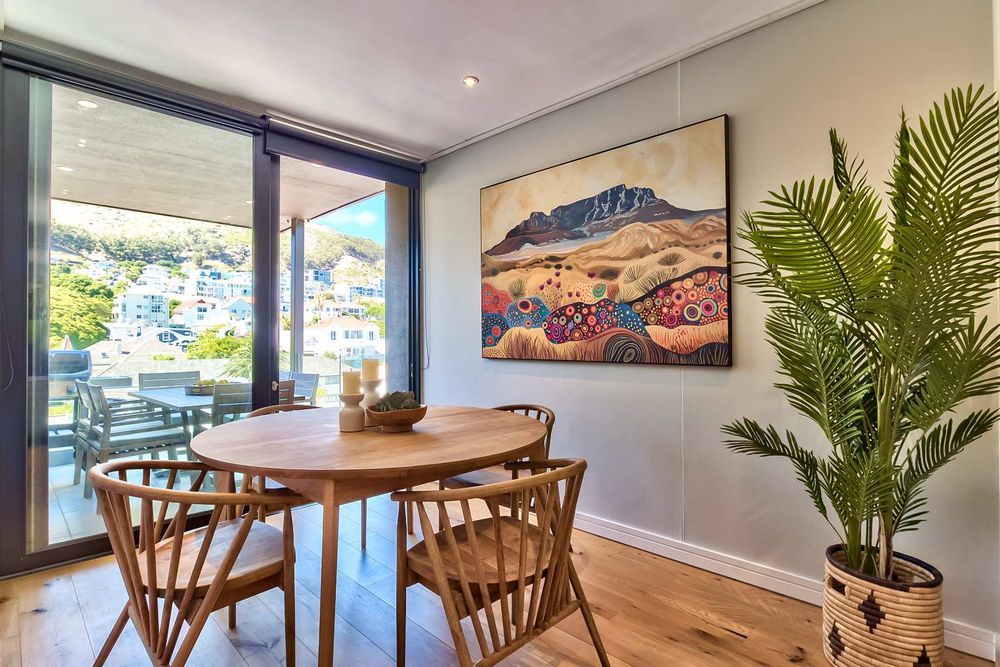 Dining area opens up unto private patio 