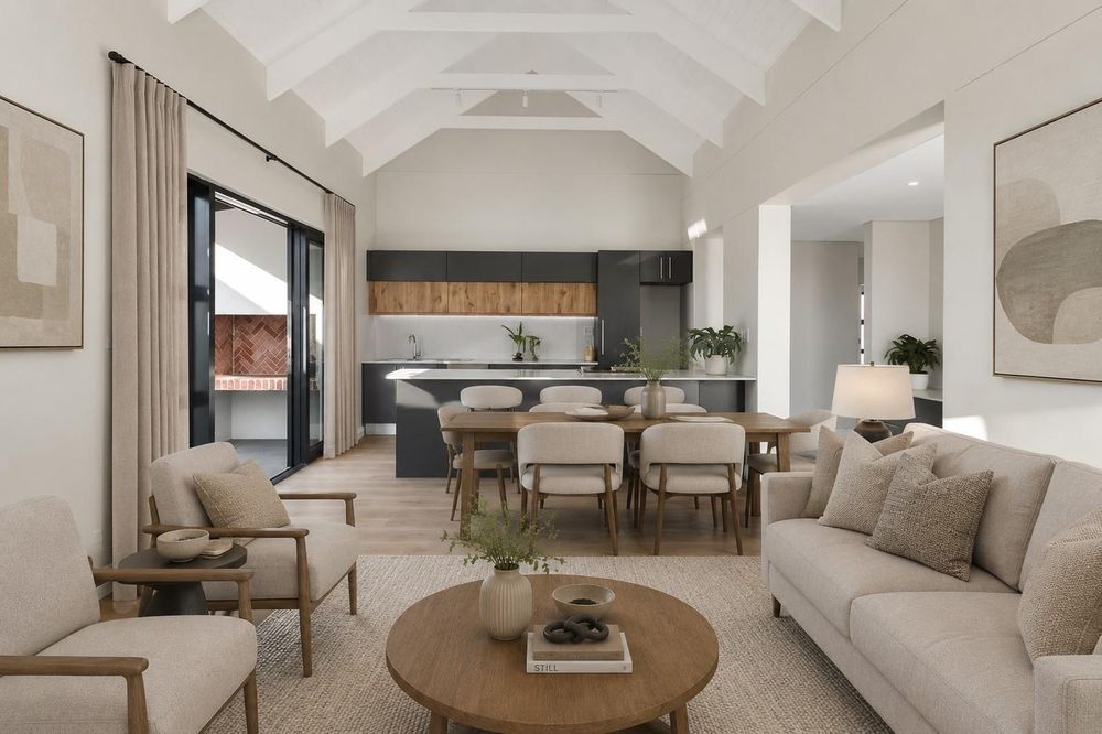 Virtual staging of open plan area