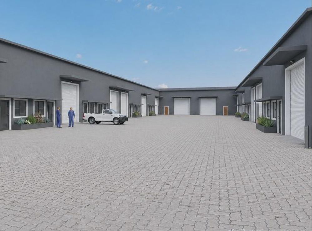 Front view of the warehouses
